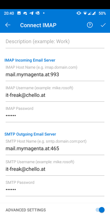 CHELLO-E-Mail Adresse in ANDROID per E-Mail Programm HINZUFÜGEN ...